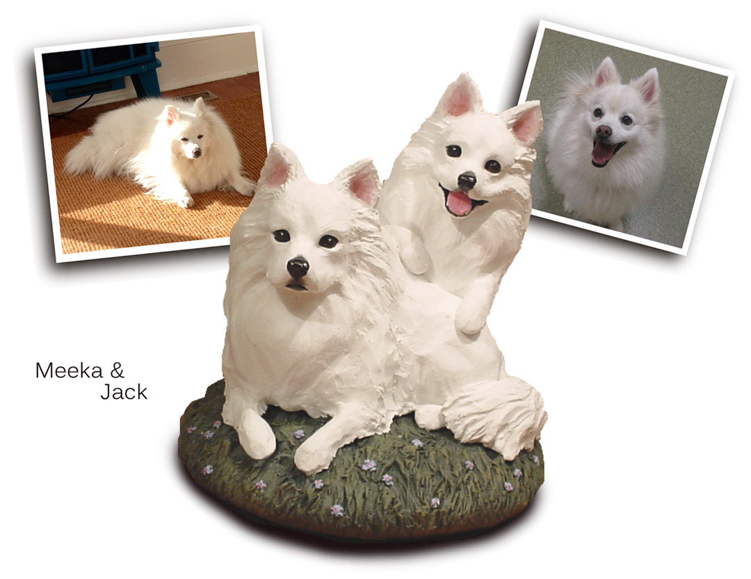 american eskimo dog figurines